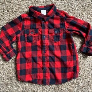 H&M buffalo check button down